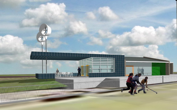 ontwerp voor de Zaanse hocheyclub De Kraaien met 2 DonQi's